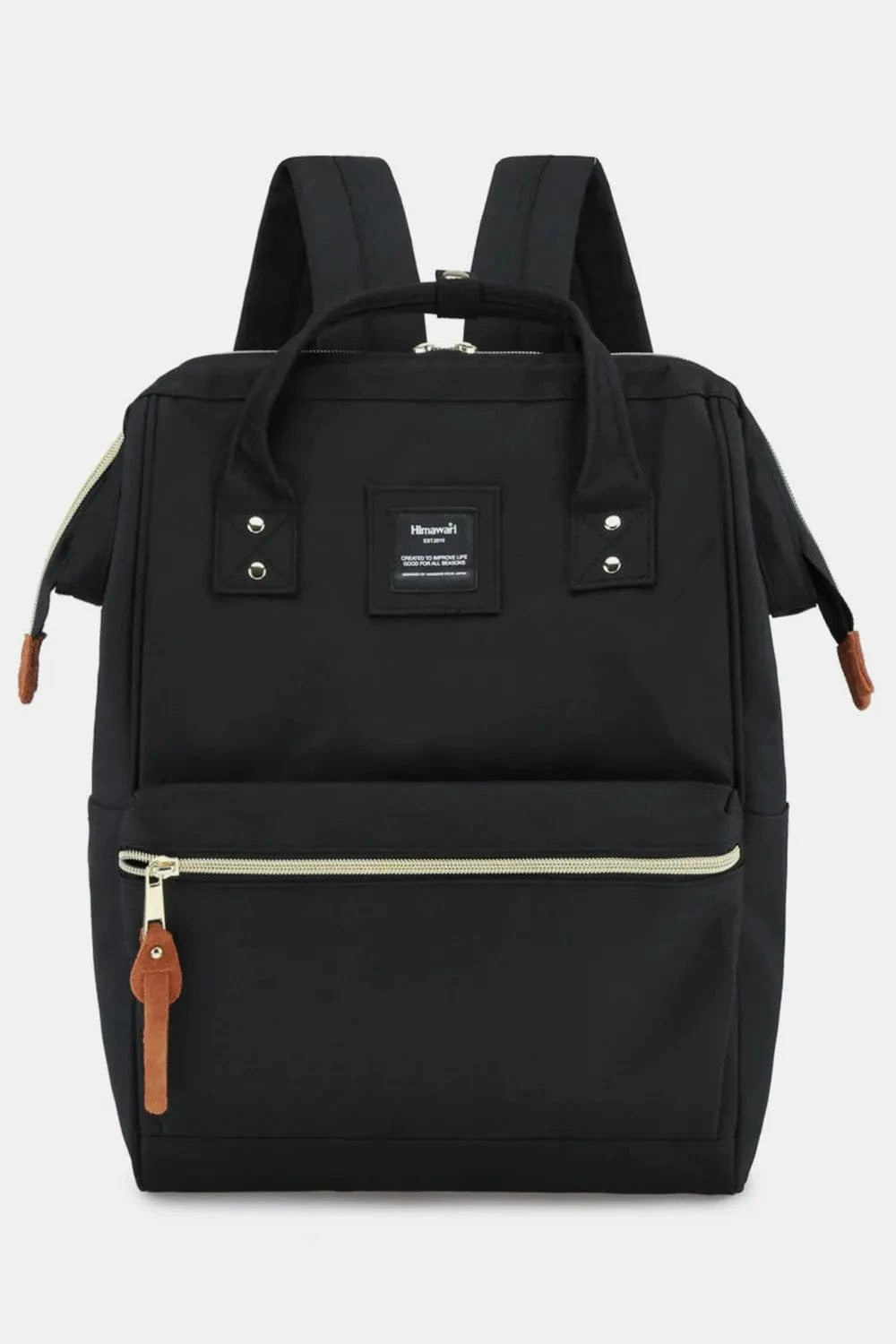 Waterproof Canvas Backpack Bag with Side Pockets Backpacks Black / One Size The Nichole Collection