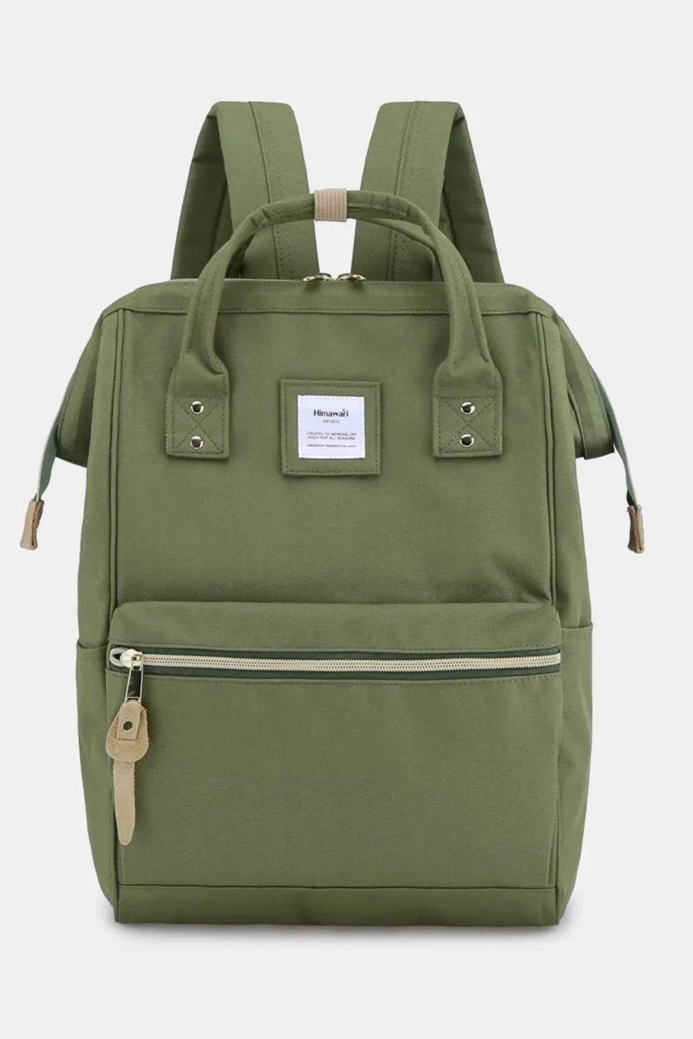 Waterproof Canvas Backpack Bag with Side Pockets Backpacks Olive / One Size The Nichole Collection