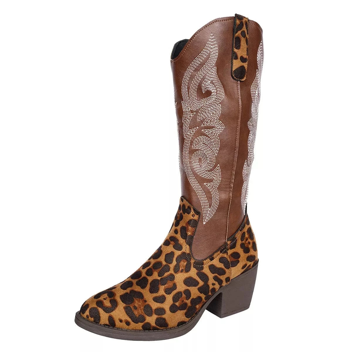 Western Embroidered Mid-Calf Boots The Nichole Collection