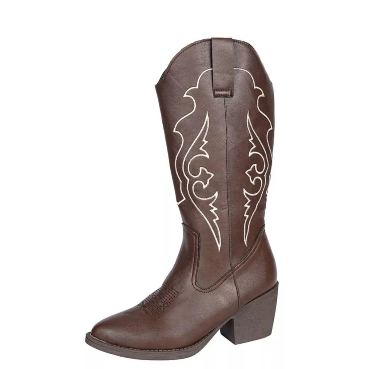 Western Embroidered Mid-Calf Boots The Nichole Collection