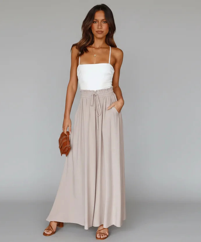 Wide Leg Elastic Waist Pants – Casual Summer Comfort The Nichole Collection