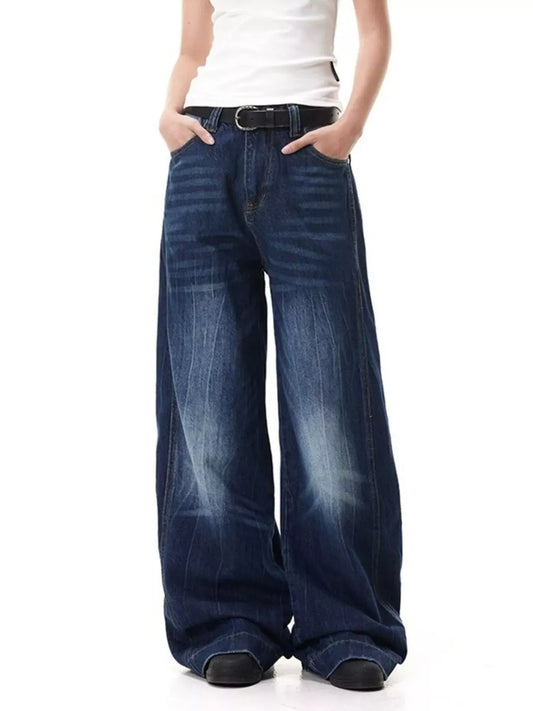 Wide Leg Jeans Dark Blue / S The Nichole Collection