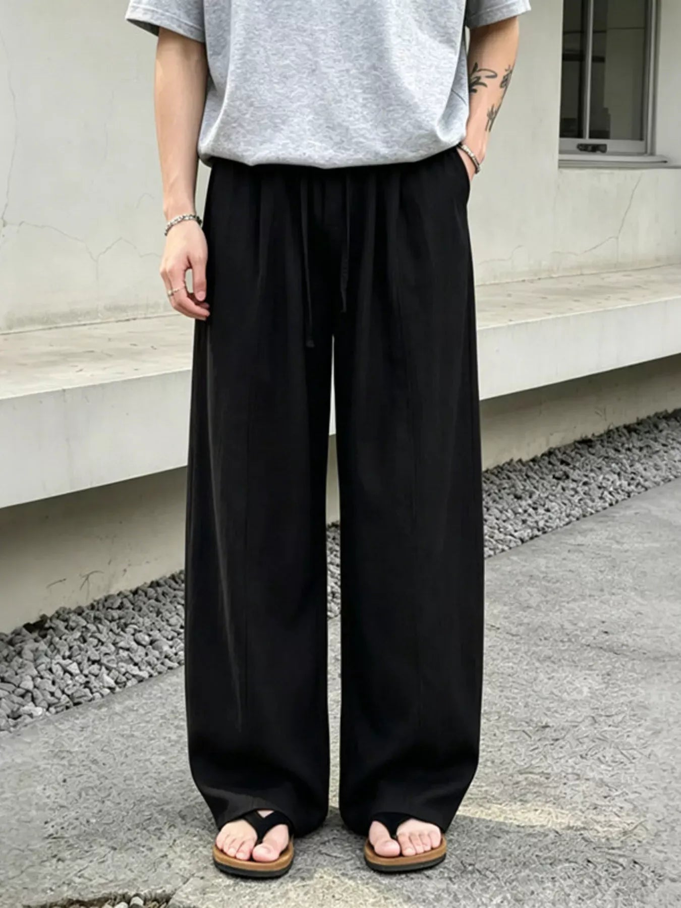 Wide Leg Pants with Drawstring Waist | The Nichole Collection