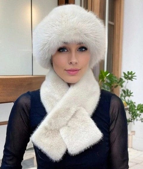 Women's 2pcs Set: Cozy Faux Fur Hat & Scarf Combo The Nichole Collection