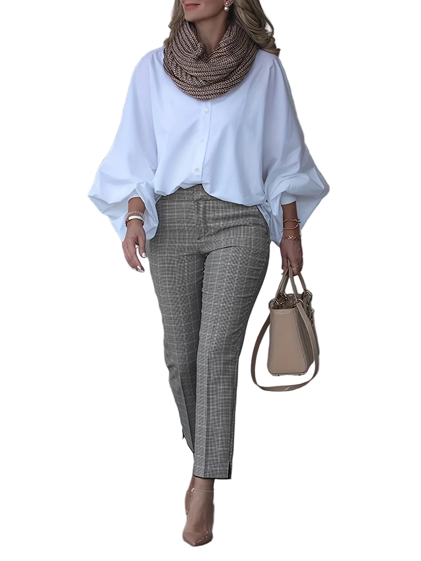 Women’s Batwing Sleeve Button-Up Blouse – Relaxed Fit Lapel Shirt Shirts & Tops The Nichole Collection - Official Site