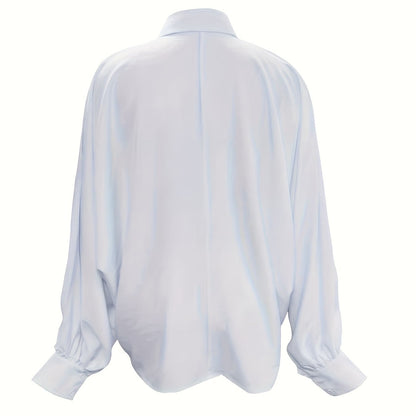 Women’s Batwing Sleeve Button-Up Blouse – Relaxed Fit Lapel Shirt Shirts & Tops The Nichole Collection - Official Site