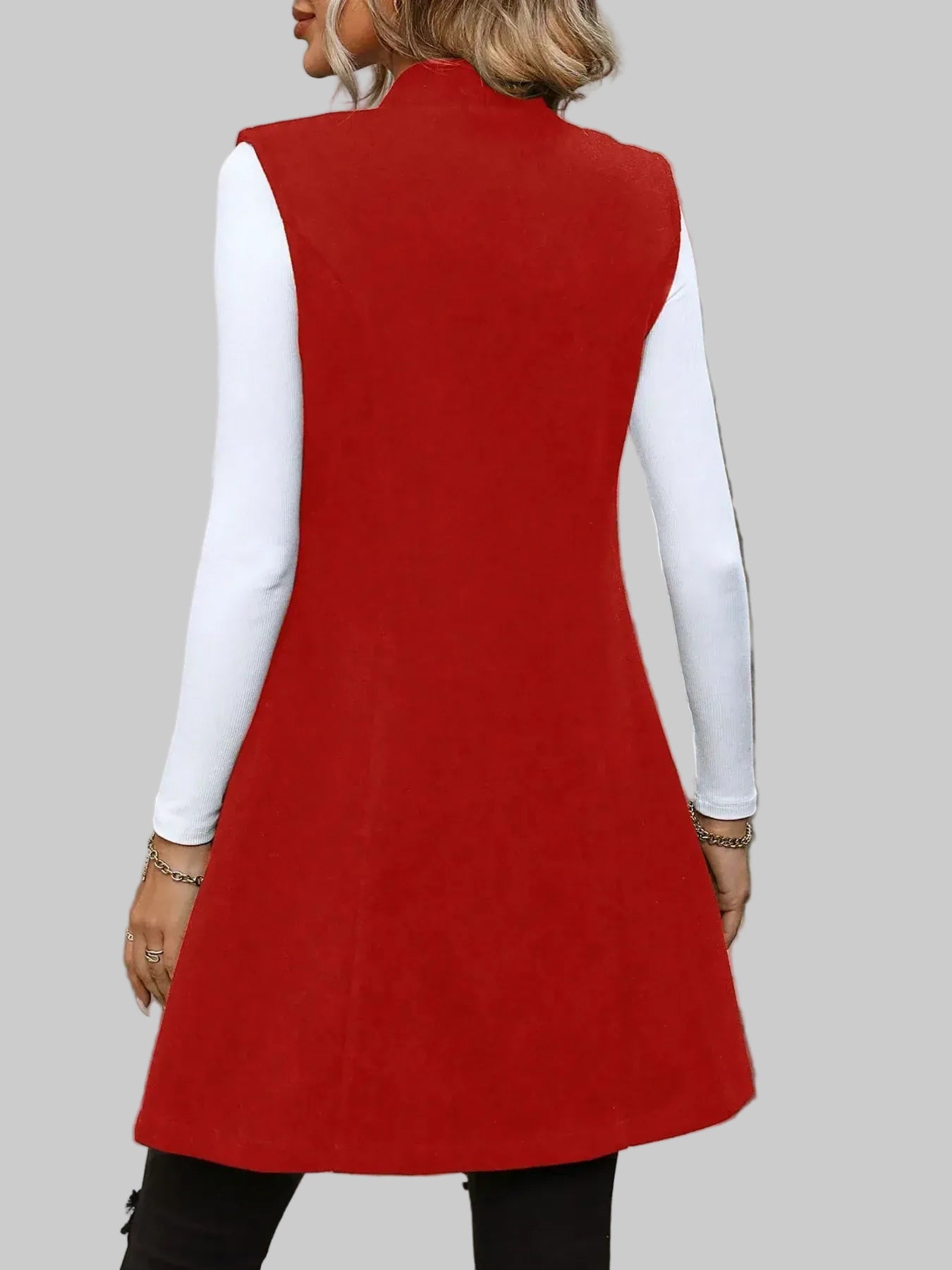 Women’s Button Up Warm Longline Vest Coat – Tailored Winter Layer The Nichole Collection