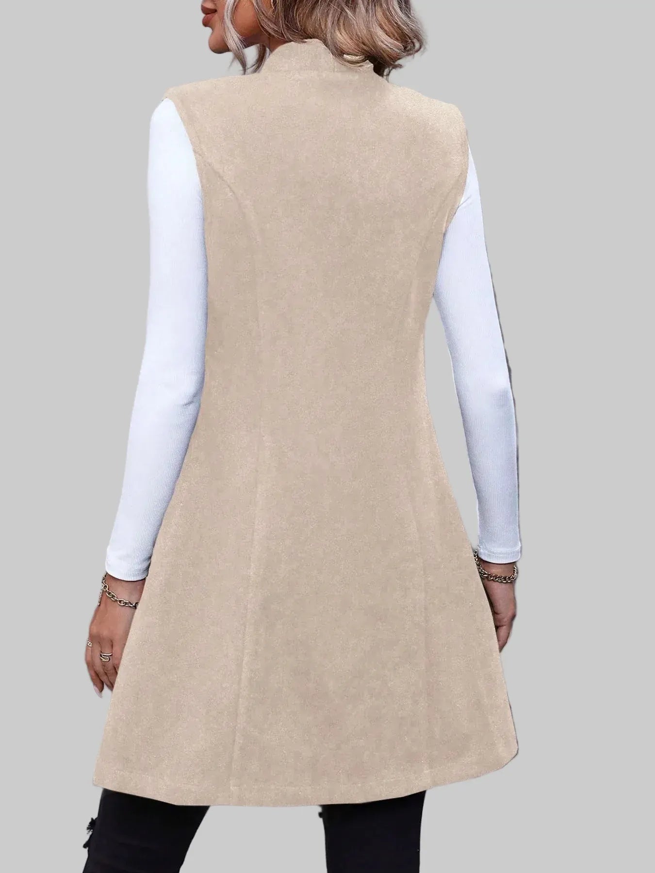 Women’s Button Up Warm Longline Vest Coat – Tailored Winter Layer The Nichole Collection