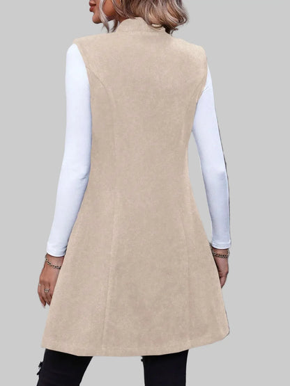 Women’s Button Up Warm Longline Vest Coat – Tailored Winter Layer The Nichole Collection