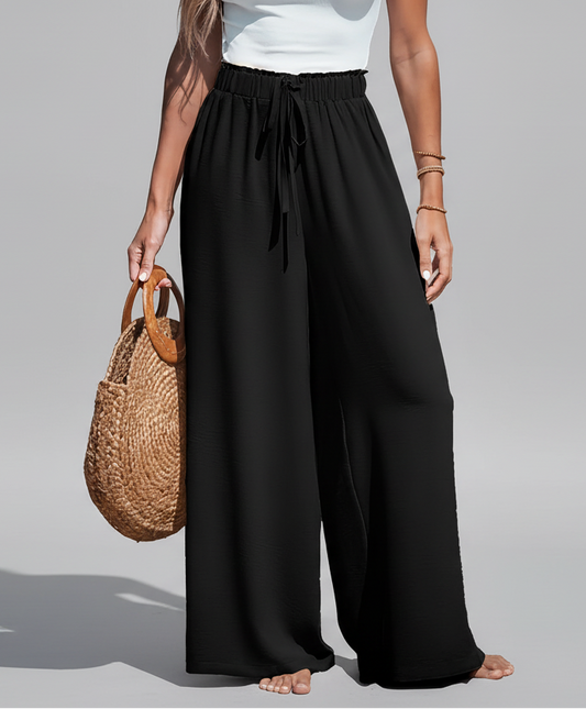 Women's Casual Wide Leg Pants – Elastic Waist Loose Fit Pants with Pockets The Nichole Collection
