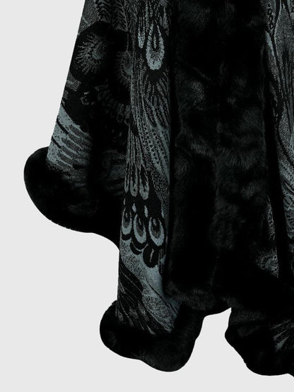 Women’s Chic Printed Winter Poncho Poncho The Nichole Collection