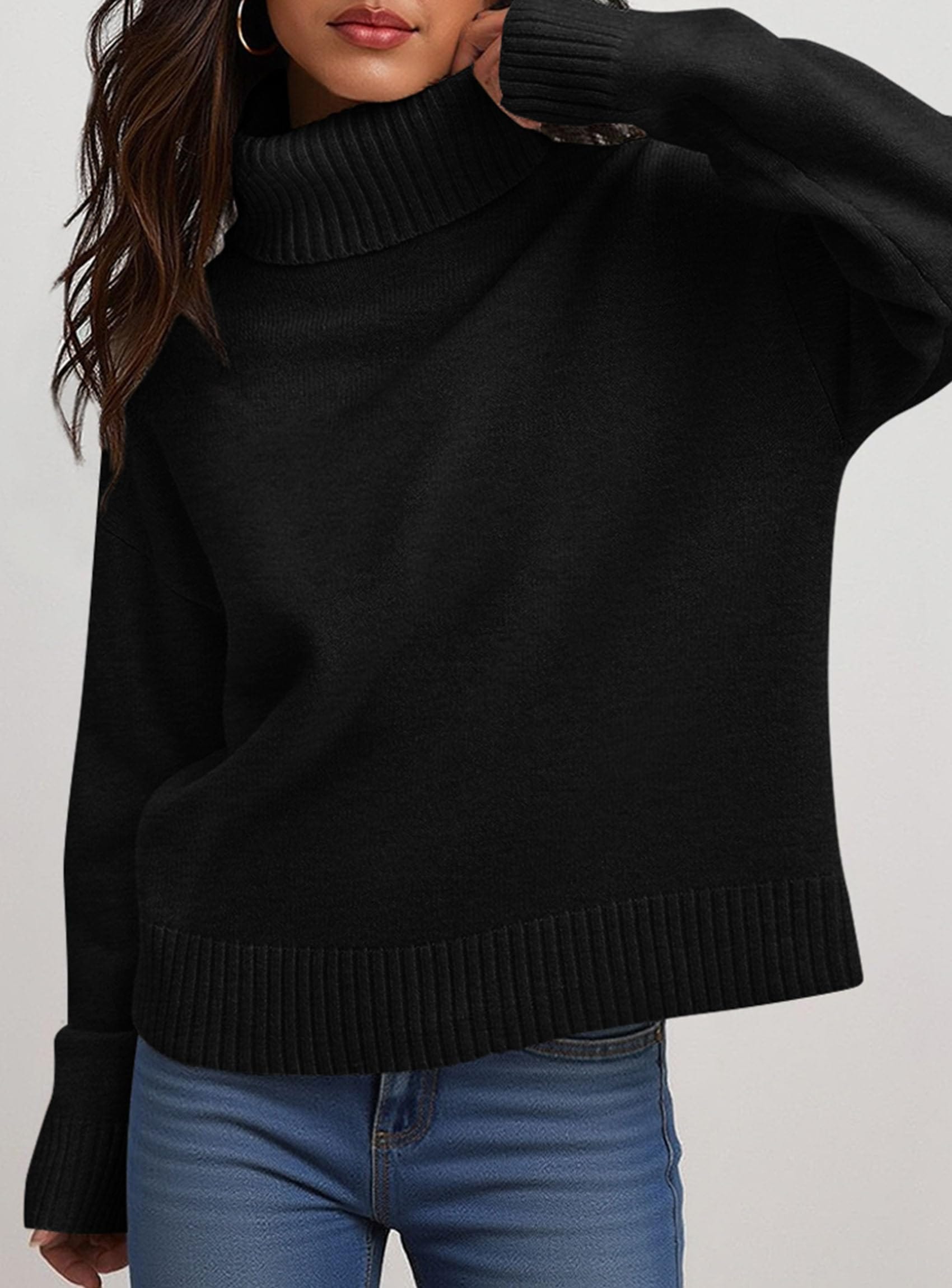 ゆきな Women's Oversized Cable Knit Sweater – Fall Long Sleeve