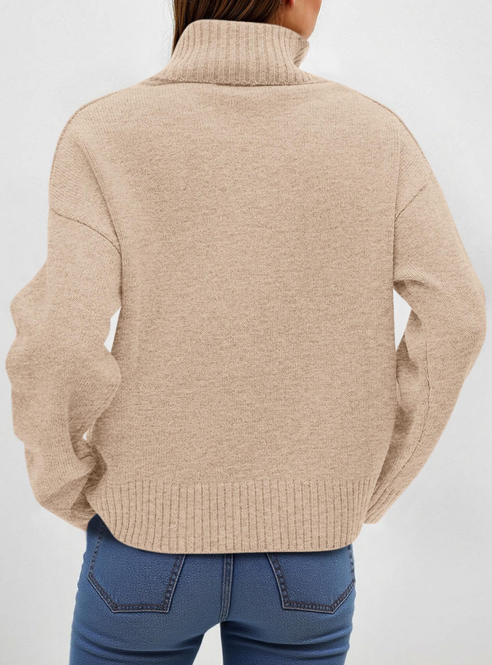 Women's Oversized Cable Knit Sweater – Fall Long Sleeve