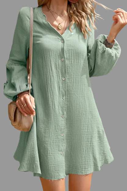 Women’s Cotton Balloon Sleeve Mini Dress The Nichole Collection