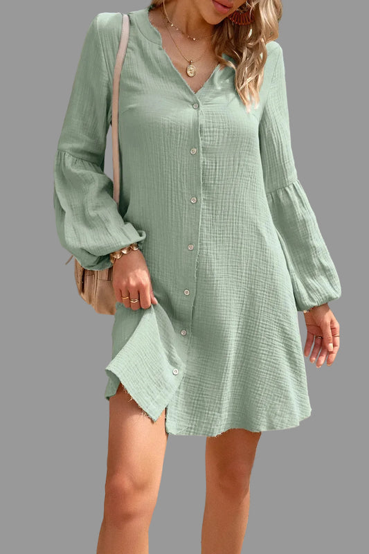 Women’s Cotton Balloon Sleeve Mini Dress The Nichole Collection