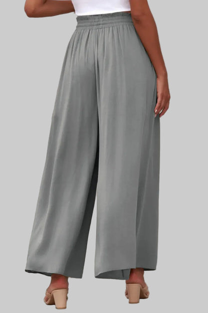 Women’s Drawstring Waist Wide-Leg Pants – Flowing Everyday Elegance Dress Pants The Nichole Collection