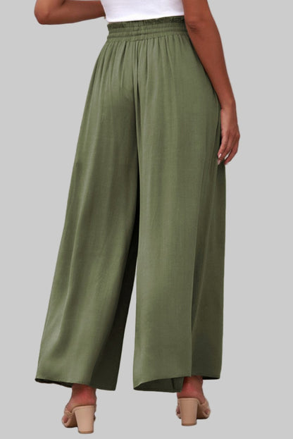 Women’s Drawstring Waist Wide-Leg Pants – Flowing Everyday Elegance Dress Pants The Nichole Collection