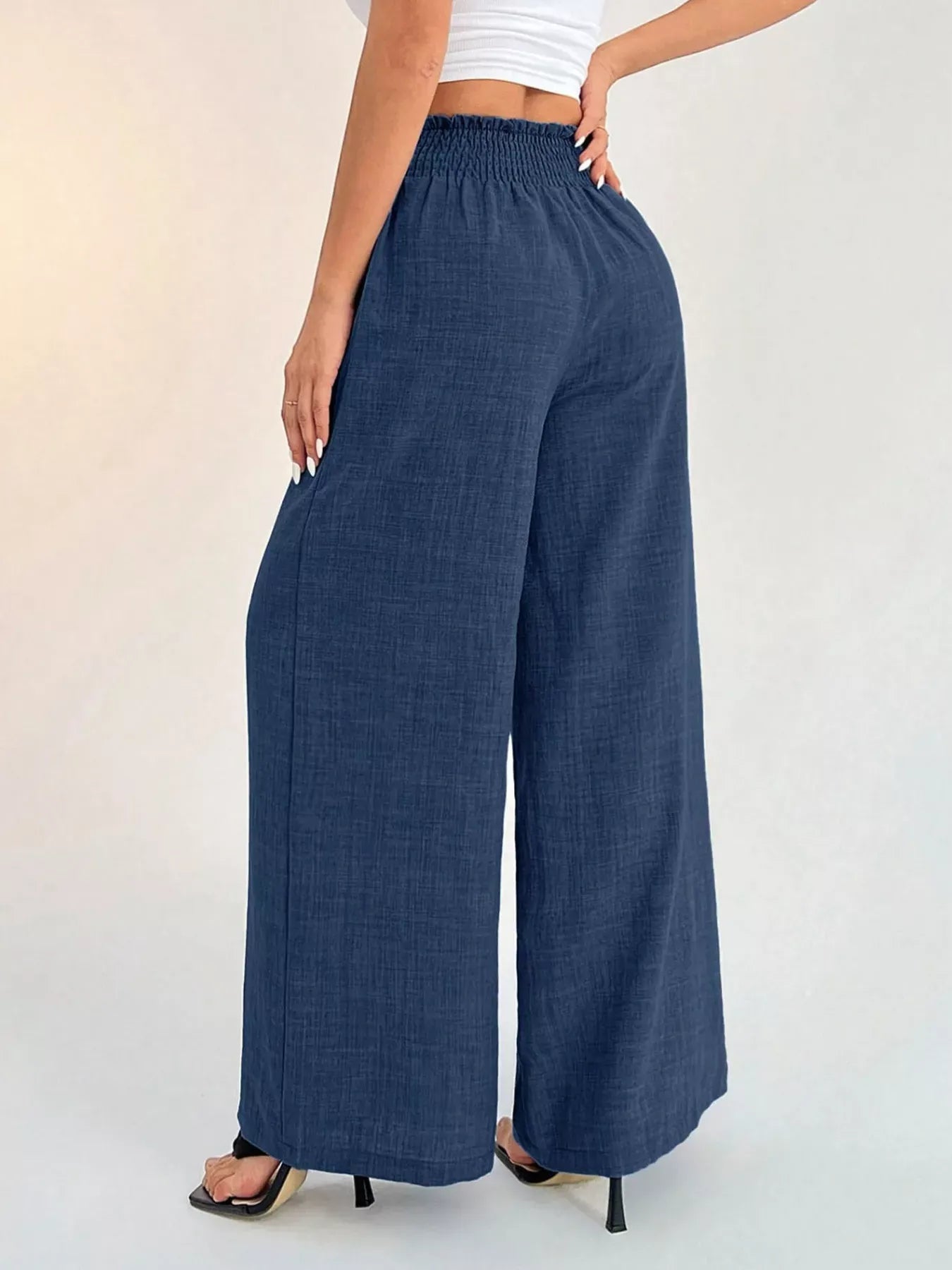 Women’s Elastic Waist Wide-Leg Pants – Effortless Comfort & Elegance Dress Pants The Nichole Collection