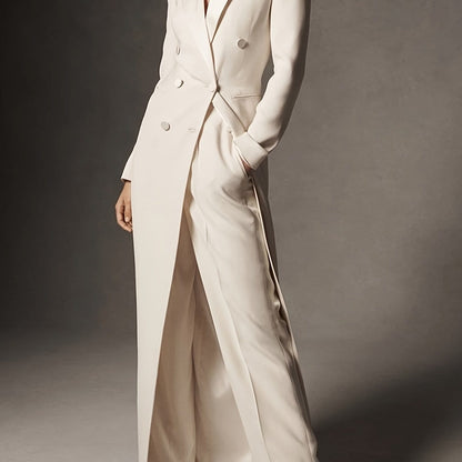 Women’s Elegant Double-Breasted Floor-Length Blazer The Nichole Collection