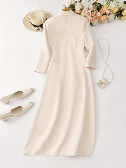 Women’s Elegant Double-Breasted Floor-Length Blazer The Nichole Collection