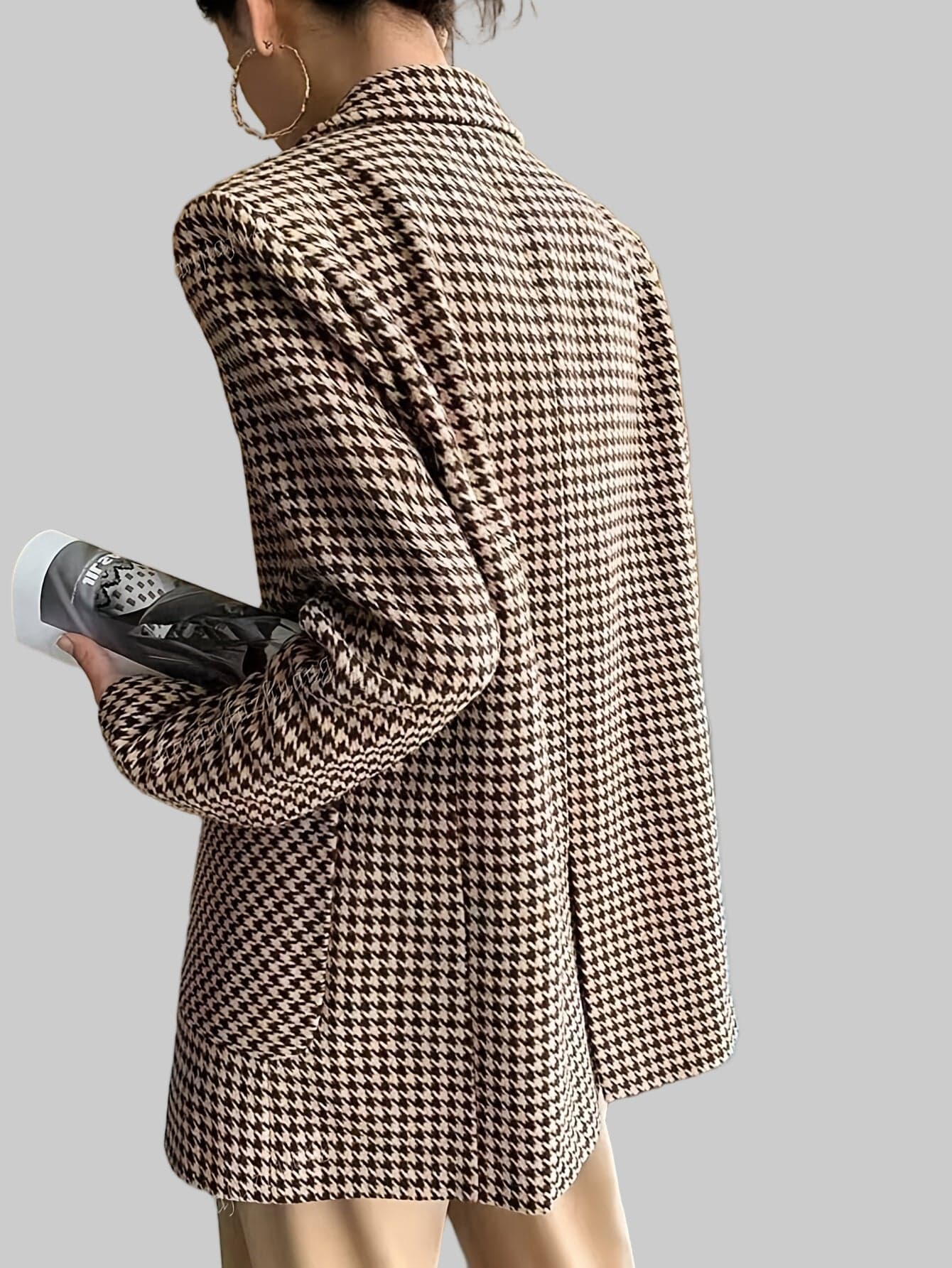 Women’s Fall Brown & White Houndstooth Blazer Blazers The Nichole Collection