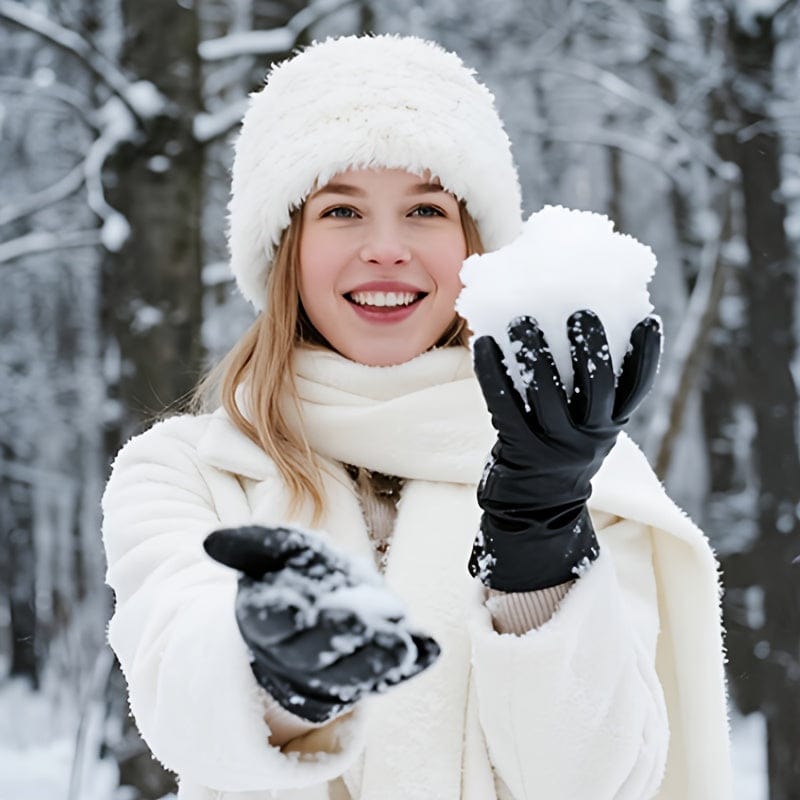 Women’s Genuine Sheepskin Winter Gloves – Windproof Thermal Touchscreen Gloves with Plush Full-Finger Coverage The Nichole Collection