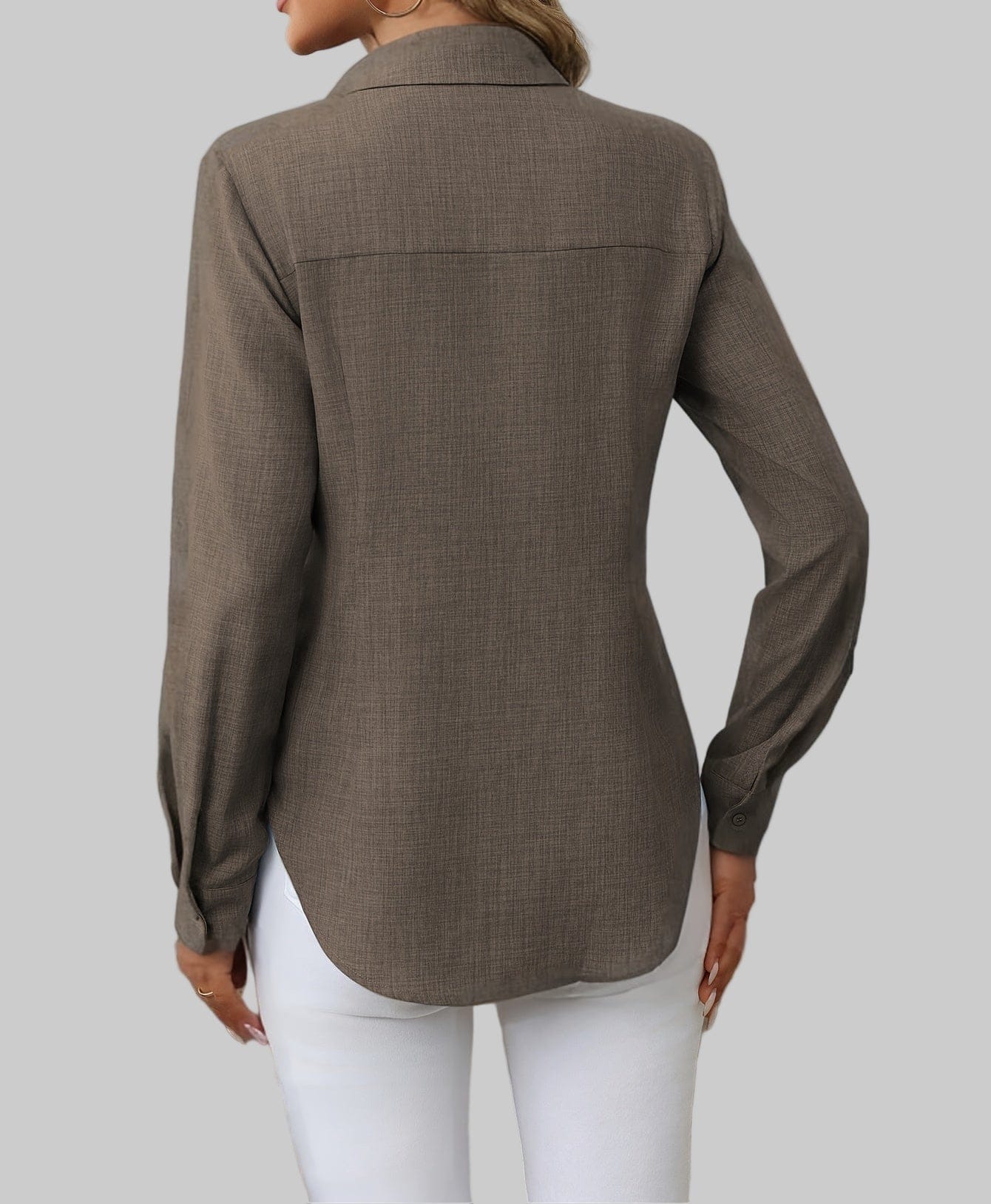 Women's H-Fit Single-Breasted Long Sleeve Shirt Shirts & Tops The Nichole Collection