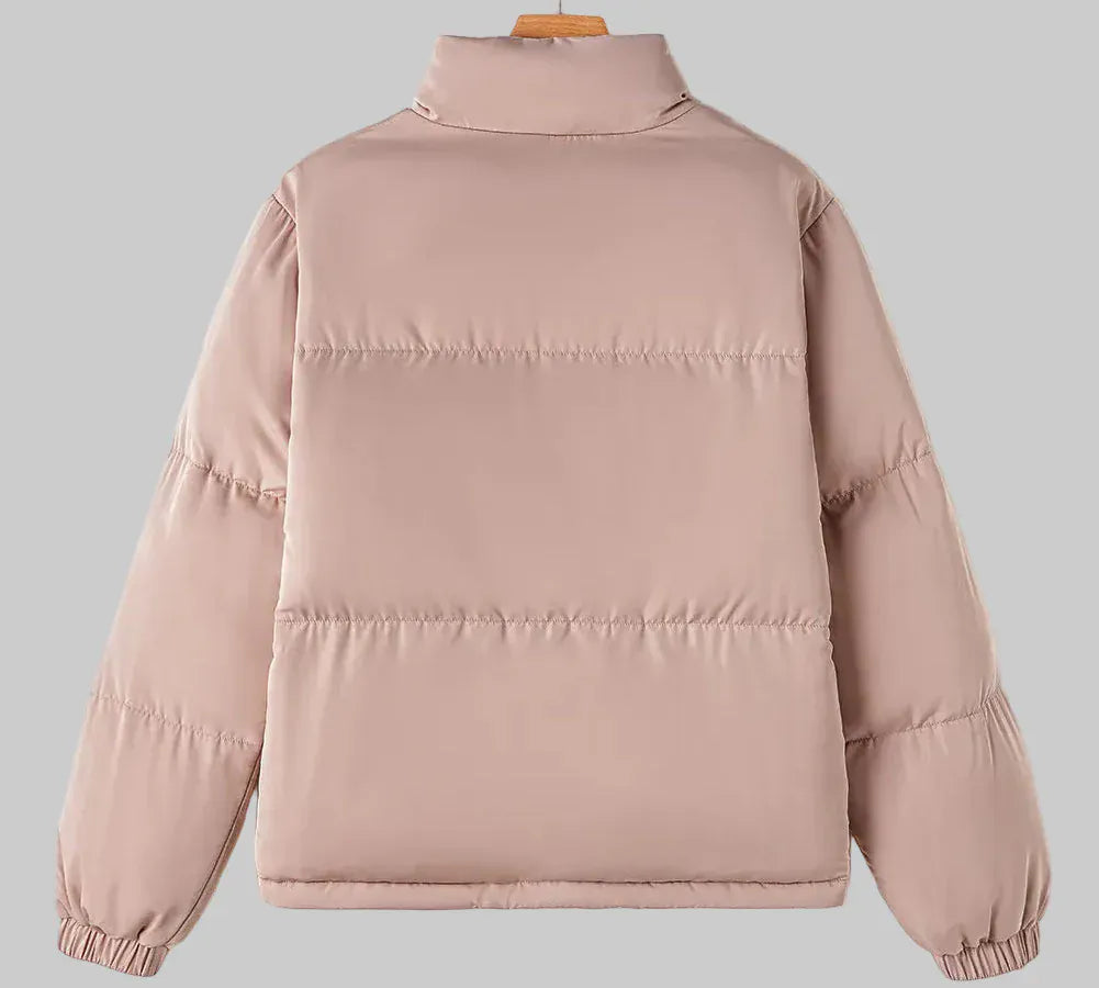 Women’s High Collar Zip-Up Long Sleeve Puff Winter Coat – Sleek Outerwear Coats The Nichole Collection