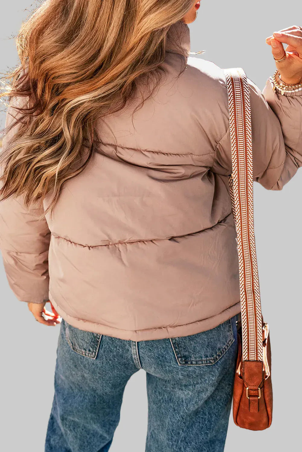 Women’s High Collar Zip-Up Long Sleeve Puff Winter Coat – Sleek Outerwear Coats The Nichole Collection