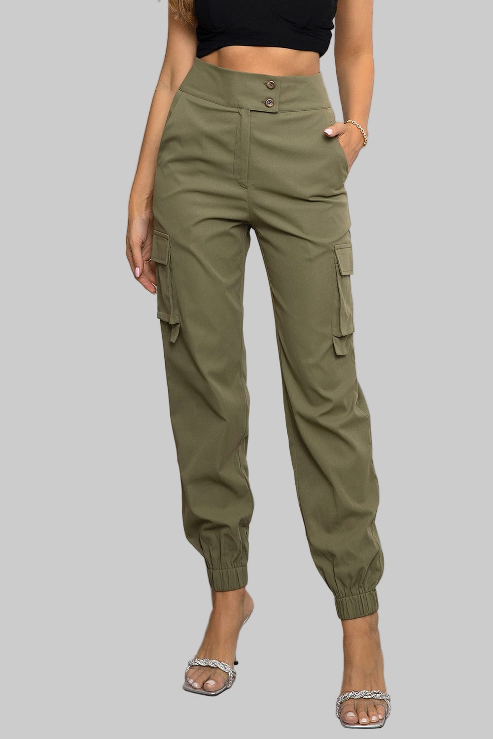 Women’s High-Waist Cargo Pants – Modern Utility Chic Dress Pants Sage / XS The Nichole Collection