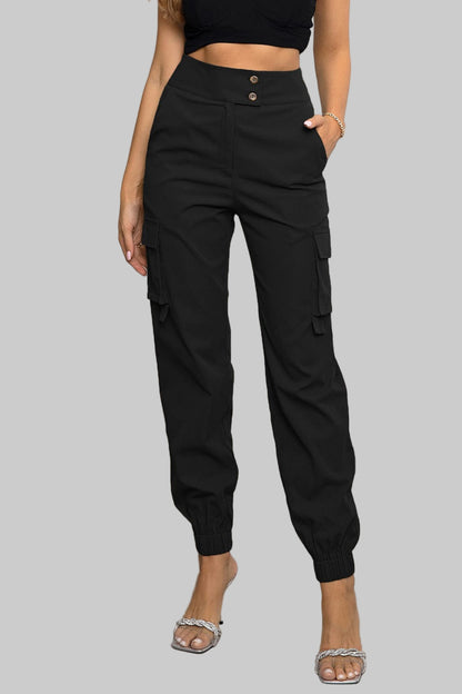 Women’s High-Waist Cargo Pants – Modern Utility Chic Dress Pants Black / XS The Nichole Collection