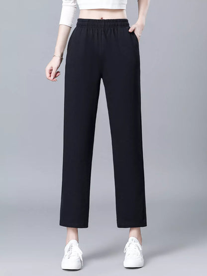 Women’s High-Waist Loose-Fit Pants – Flattering Tummy Control Elegance Dress Pants Black / S The Nichole Collection