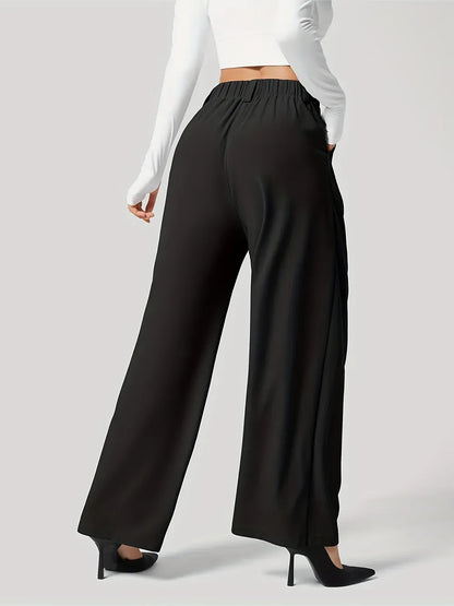 Women’s High-Waist Wide-Leg Pants with Pockets – Effortless Modern Elegance Dress Pants The Nichole Collection
