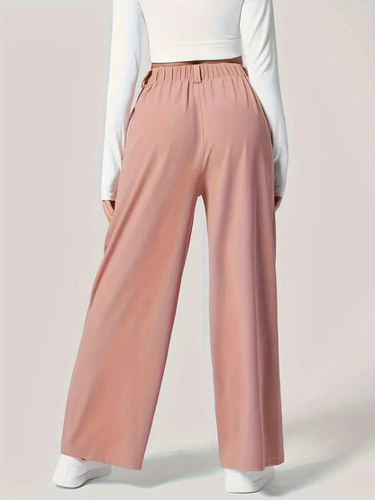 Women’s High-Waist Wide-Leg Pants with Pockets – Effortless Modern Elegance Dress Pants The Nichole Collection