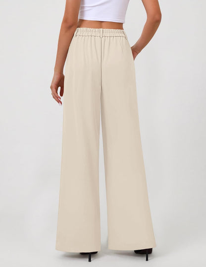Women's High Waisted Business Casual Palazzo Pants With Pockets The Nichole Collection