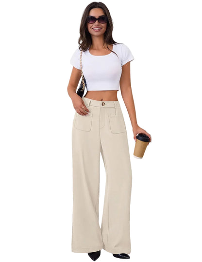 Women's High Waisted Business Casual Palazzo Pants With Pockets The Nichole Collection