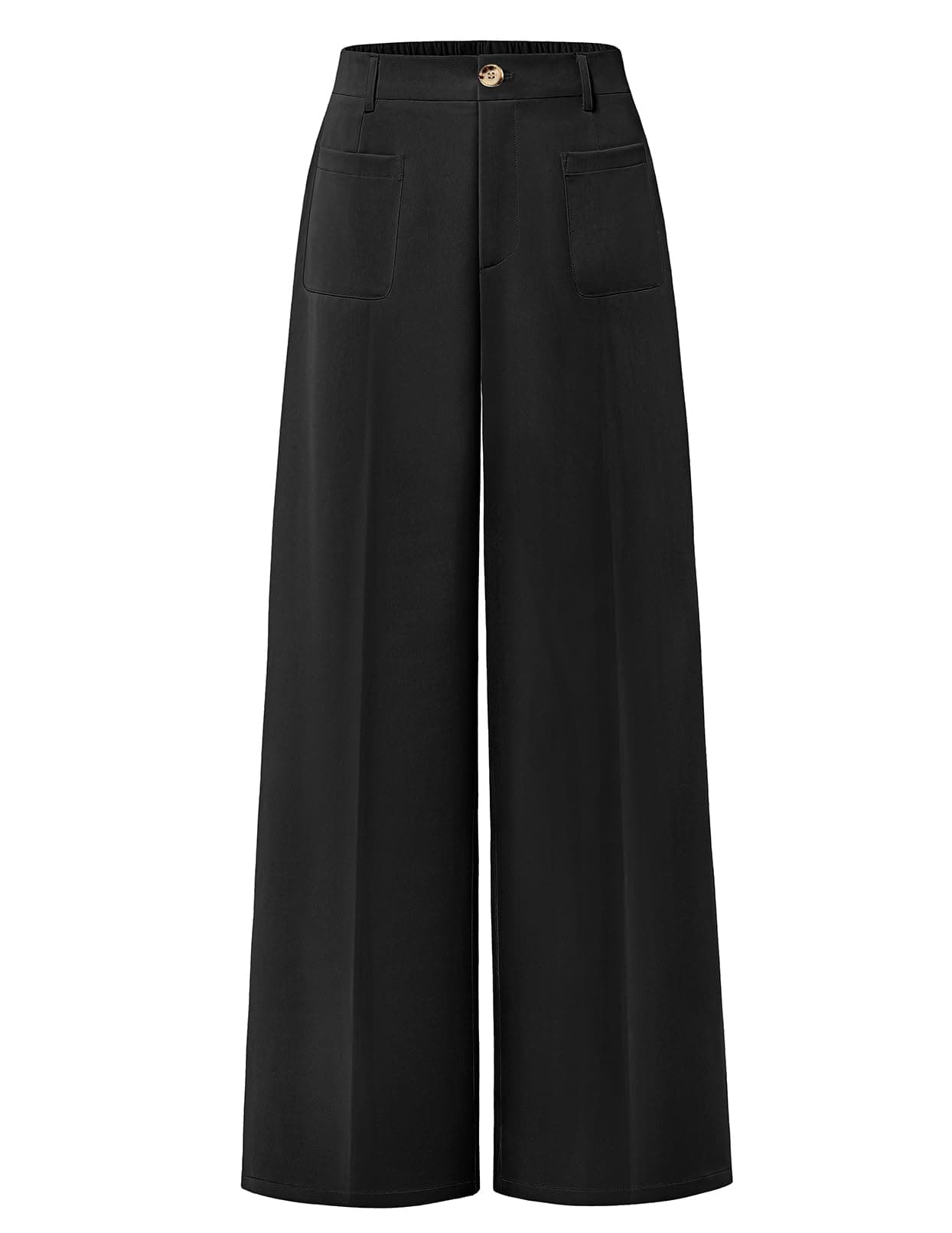 Women's High Waisted Business Casual Palazzo Pants With Pockets Small / Black The Nichole Collection
