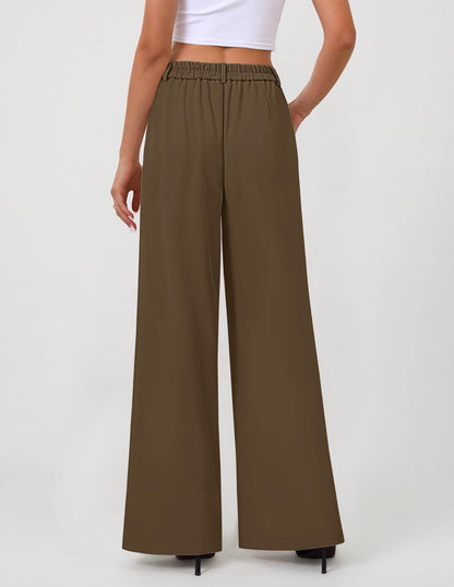 Women's High Waisted Business Casual Palazzo Pants With Pockets The Nichole Collection