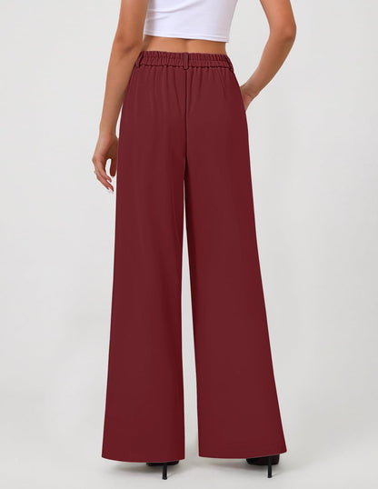 Women's High Waisted Business Casual Palazzo Pants With Pockets The Nichole Collection