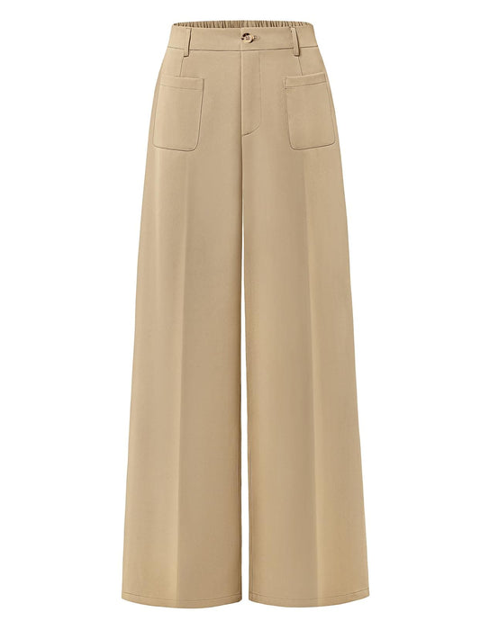 Women's High Waisted Business Casual Palazzo Pants With Pockets The Nichole Collection