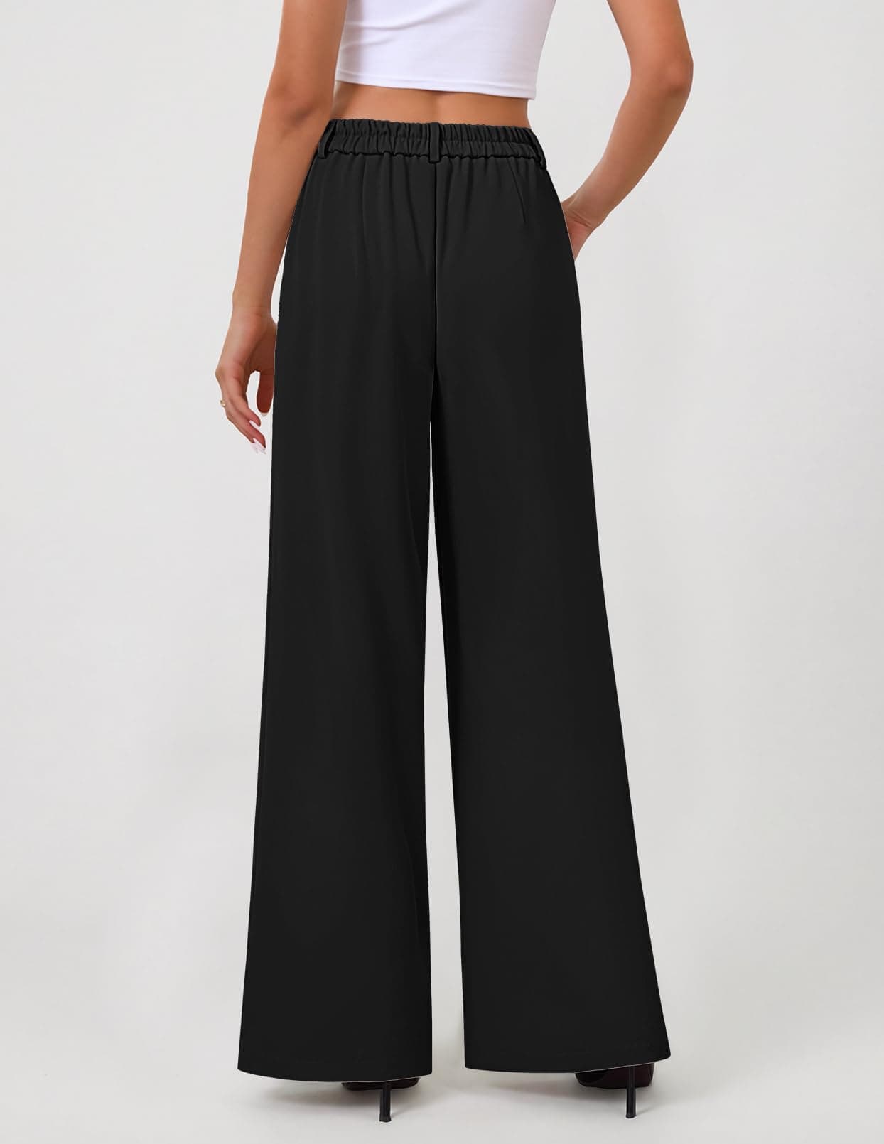 Women's High Waisted Business Casual Palazzo Pants With Pockets The Nichole Collection