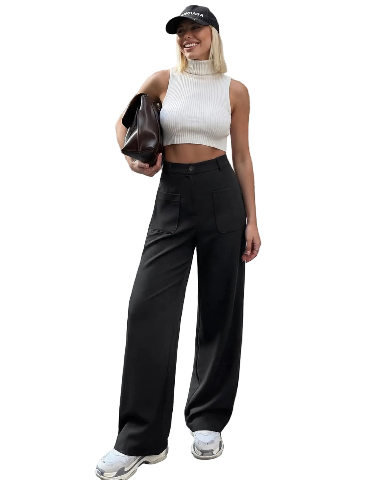 Women's High Waisted Business Casual Palazzo Pants With Pockets The Nichole Collection