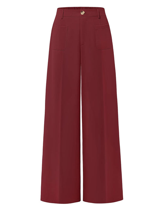 Women's High Waisted Business Casual Palazzo Pants With Pockets The Nichole Collection