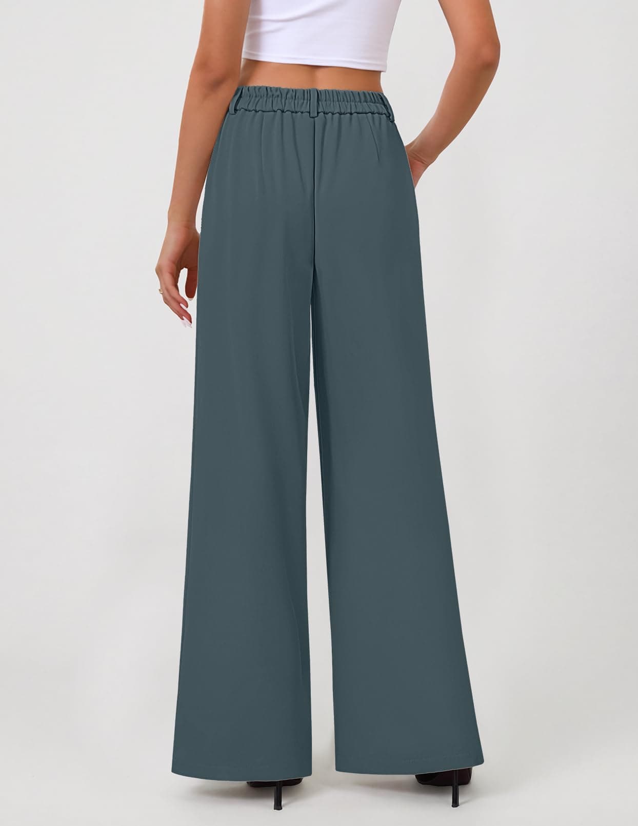 Women's High Waisted Business Casual Palazzo Pants With Pockets The Nichole Collection