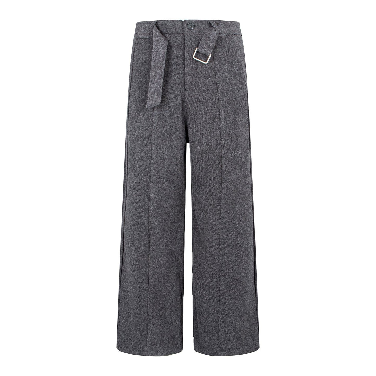 Women's High-Waisted Slimming Wide-Leg Straight-Cut Casual Trousers Dress Pants Gray / S The Nichole Collection