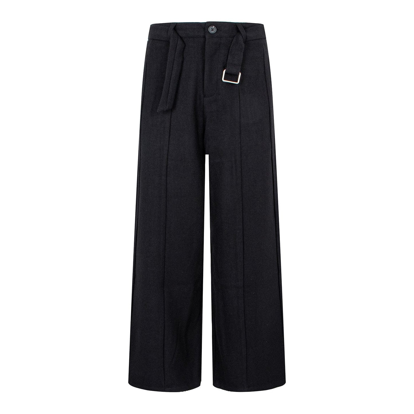 Women's High-Waisted Slimming Wide-Leg Straight-Cut Casual Trousers Dress Pants Black / S The Nichole Collection