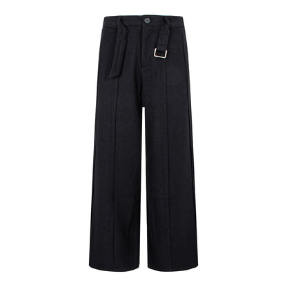 Women's High-Waisted Slimming Wide-Leg Straight-Cut Casual Trousers Dress Pants Black / S The Nichole Collection