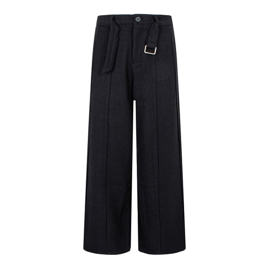 Women's High-Waisted Slimming Wide-Leg Straight-Cut Casual Trousers Dress Pants Black / S The Nichole Collection