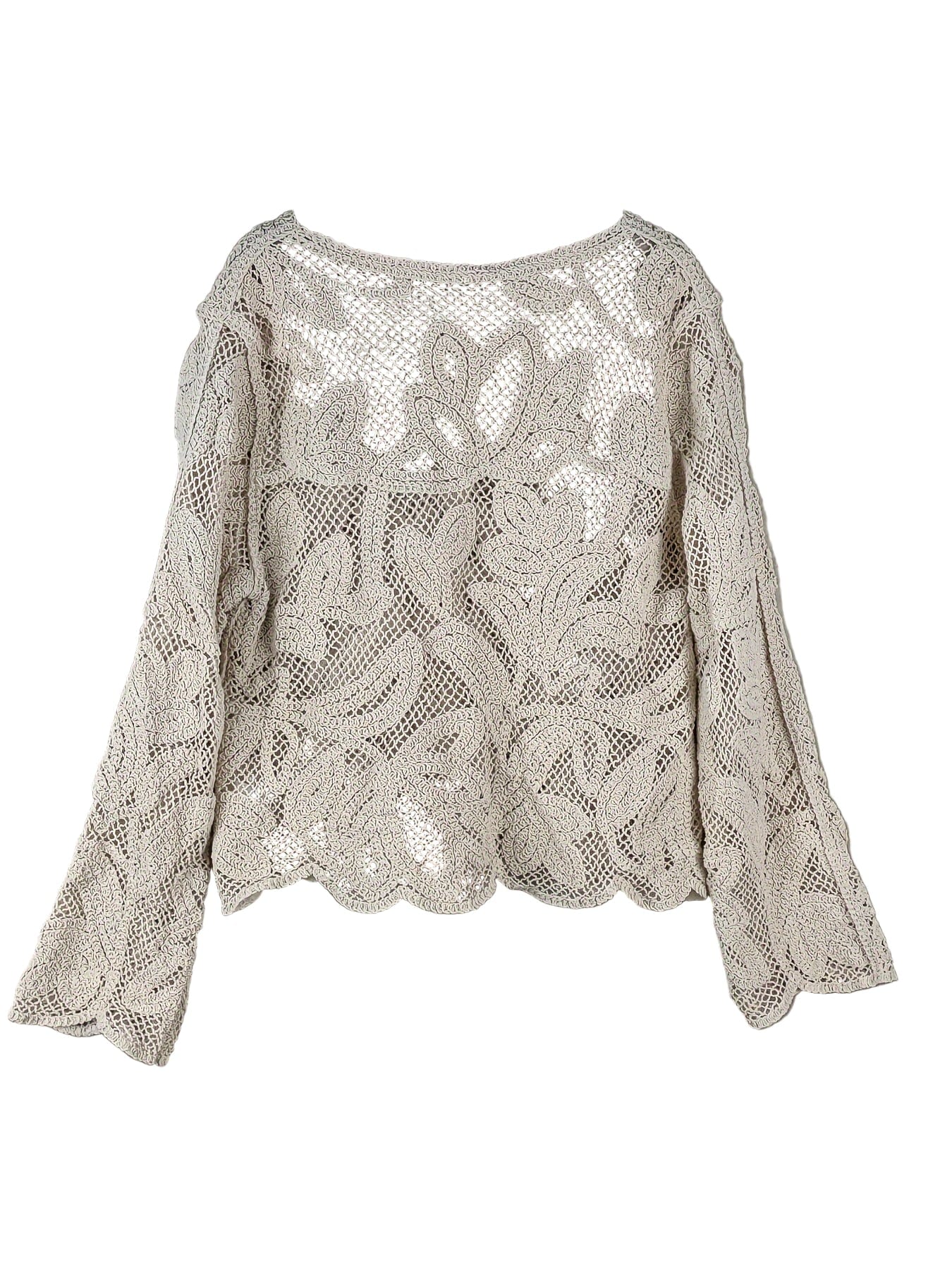 Women’s Jacquard Button-Up Blouse with Hollow Out Detail – Long Sleeve for Spring & Fall Blouses The Nichole Collection