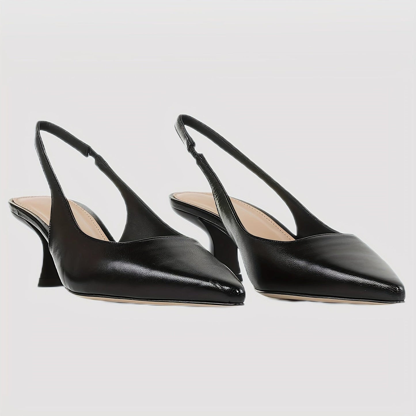 Women’s Kitten Heel Slingback Pumps – Pointed Toe Low Heel Dress Shoes Shoes The Nichole Collection